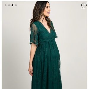 Pink Blush Maternity Dress Forest Green